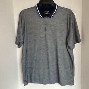 UNTUCK it  Men’s blue polo shirt with striped collar size Men’s Large